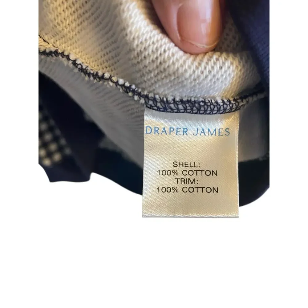 Draper James 1X Womens Natalie Sweatshirt Nassau Navy Gingham Classic Nautical - Picture 6 of 14